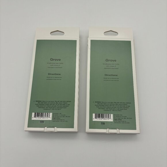 Room Essentials 4oz GROVE Wax Melts Bar w Embossed Pattern, Mandarin Basil (x2) - Picture 2 of 2